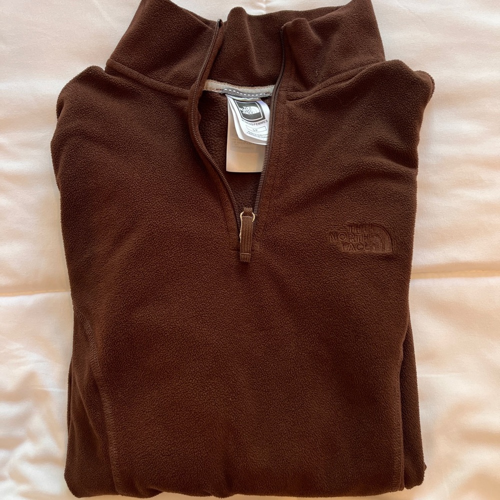 The North Face Jacket Womens Small Brown Fleece 1/4 Zip Long Sleeve TKA 100